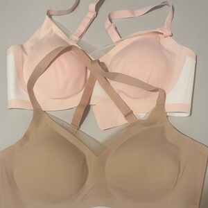 2 Honeylove Bras Pink/White and Tan size S